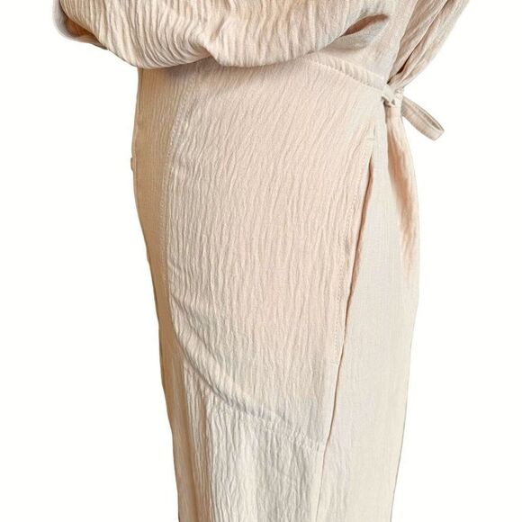 NWT Max Studio Career Button Front Midi Shirt Dress Papyrus L - Picture 6 of 9